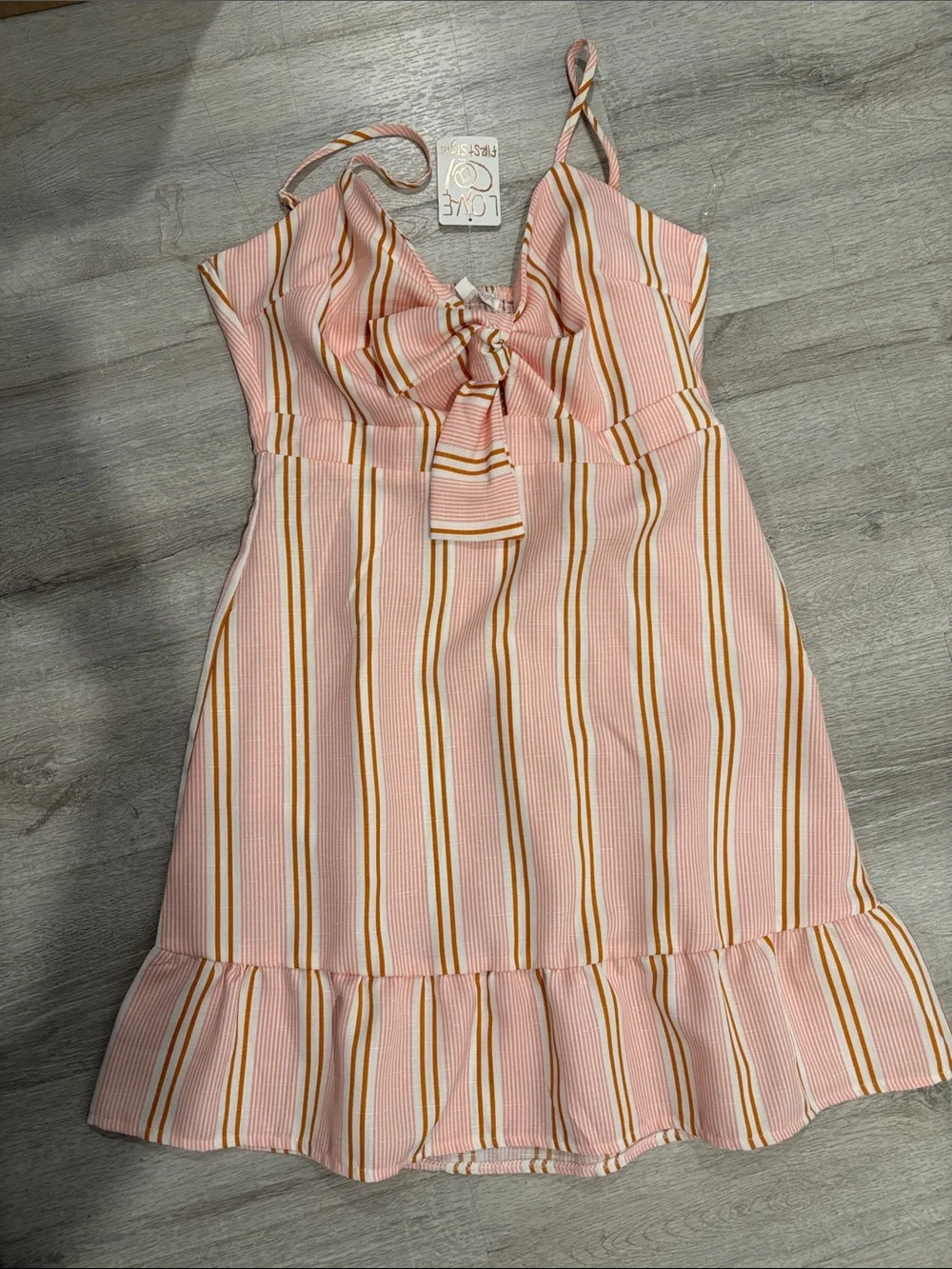 Pink Striped Bow-Front Sundress